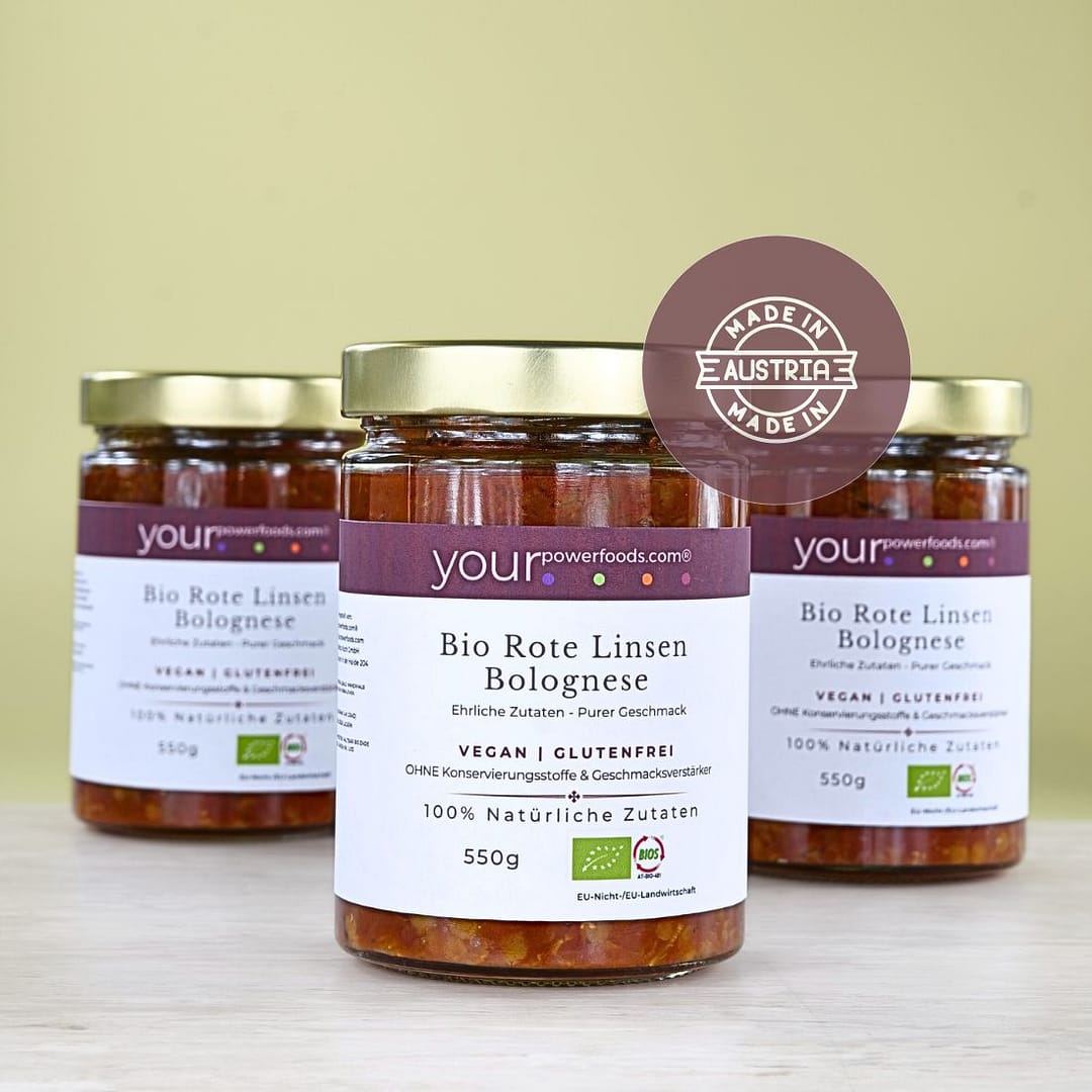 Bio Rote Linsen Bolognese, konform, vegan, Vorteilspaket 3 x 550g