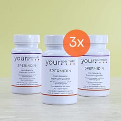 Spermidin Hochdosiert 5mg | Spermidin für 6 Monate | Weizenkeimextrakt Kapseln Kaufen | 3-er Vorteilsset