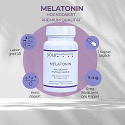 Melatonin 5mg, hochdosiert, 3er Vorteilsset - 3x 60 Kapseln