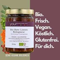 Bio rote Linsen Bolognese - konform, vegan, 550g