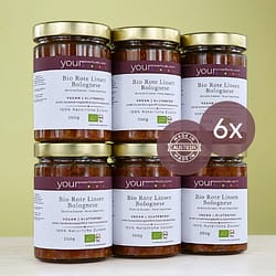 Bio Rote Linsen Bolognese, konform, vegan, Vorteilspaket 6 x 550 Gramm