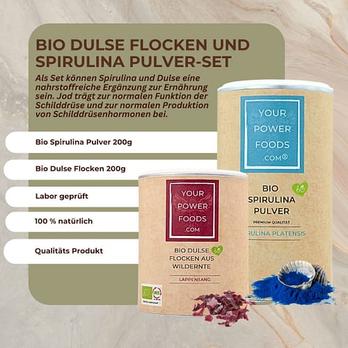 Bio Dulse Flocken und Bio Spirulina Pulver-Set