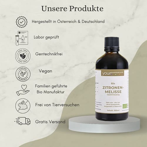 Bio Zitronenmelisse – alkoholfrei, Lemon Balm, konform, 100ml