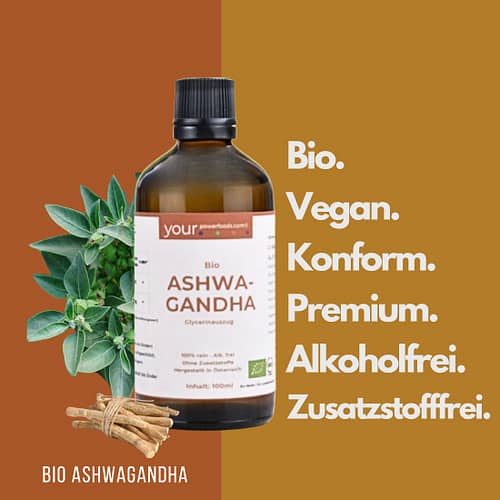Bio Ashwagandha Tinktur, alkoholfrei, konform, 100 ml