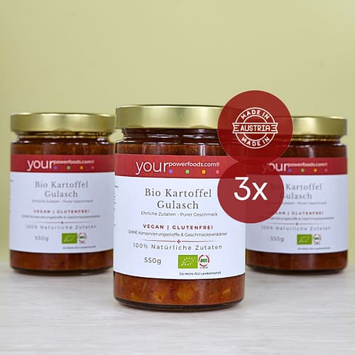 Bio Kartoffel Gulasch glutenfrei, vegan, Vorteilspaket 3 x 550g