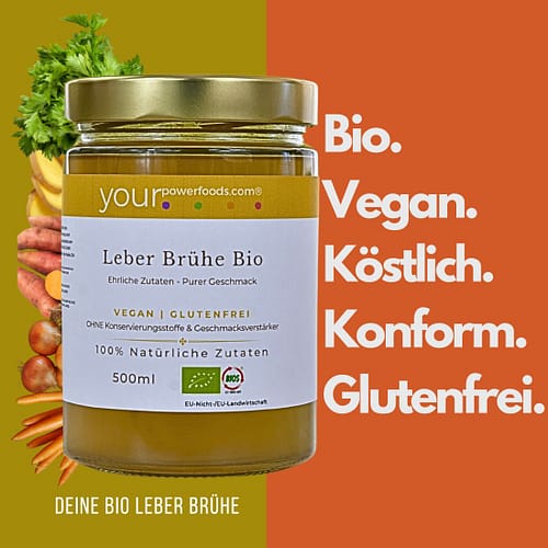 Bio Leber Brühe, vegan, glutenfrei, konform, Premium Qualität, 500 ml