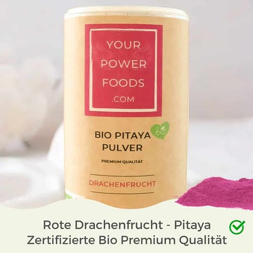 Pitaya Pulver, Rote Drachenfrucht Bio, hmds smoothie nach Franz Koch